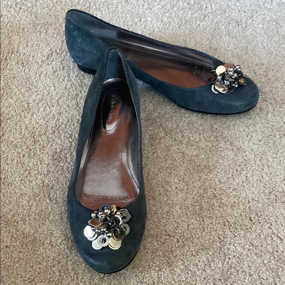 Calvin Klein Grey Women's Shoes with Metallic Accent